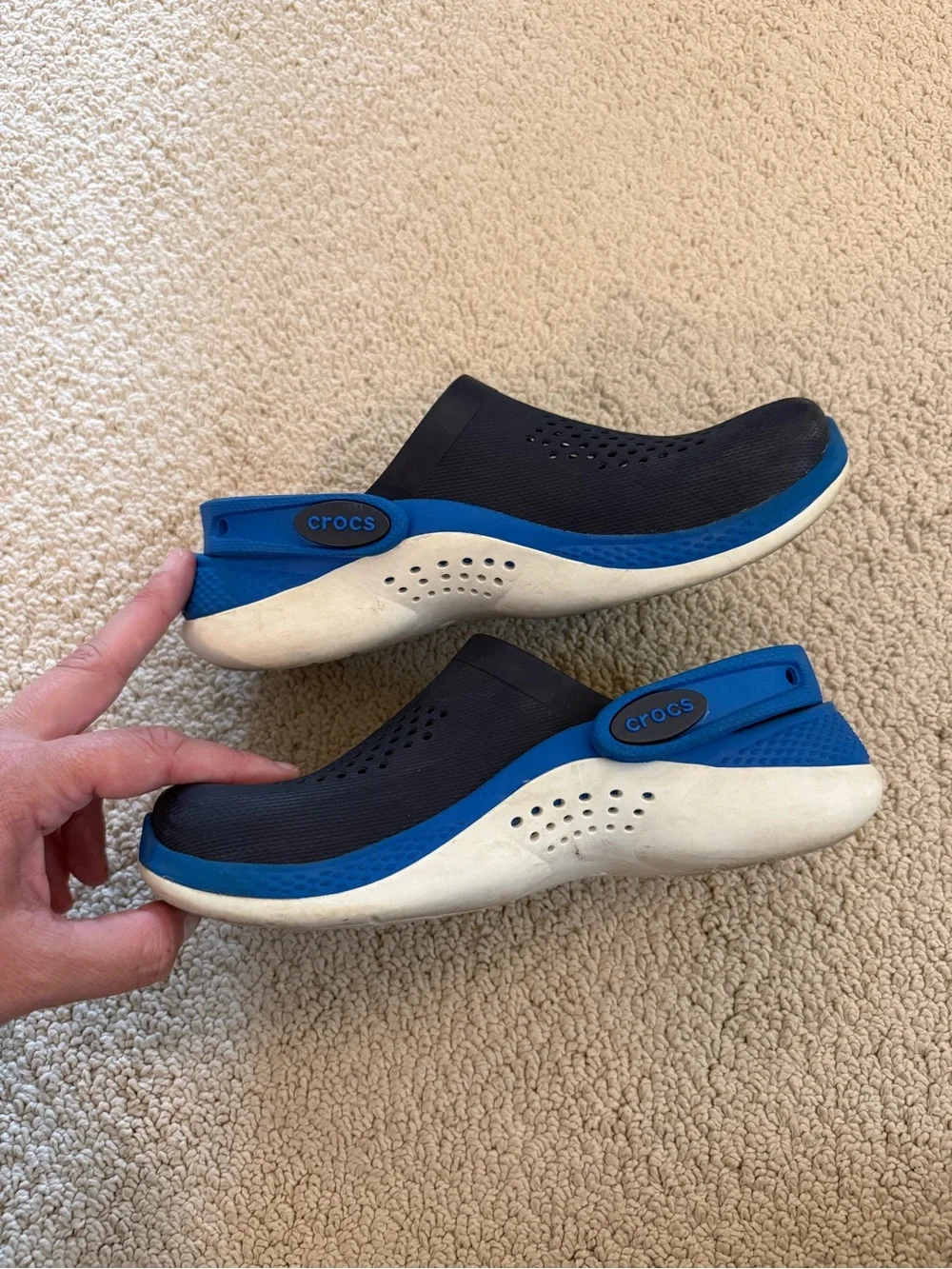 CROCS Kids Navy and Bright Blue Vented Clog